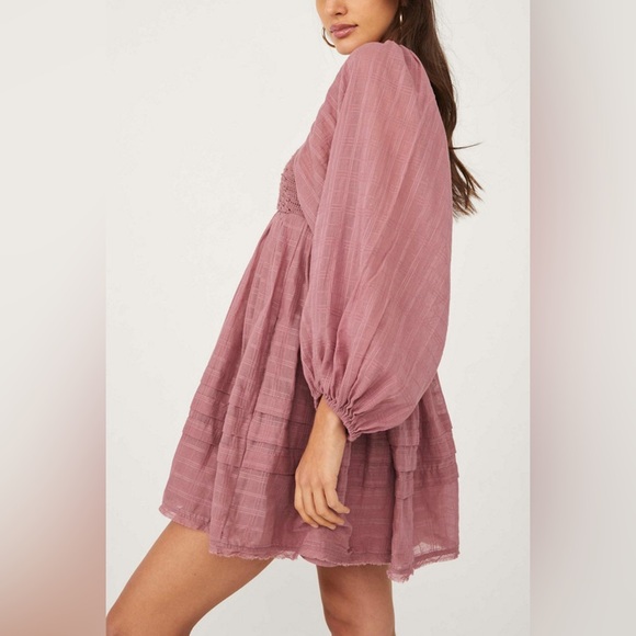 NWT Free People XL Ari Mini Dress - Dried Current - Picture 3 of 9